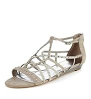 Autograph Suede Diamanté Strappy Sandals
