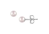Akoya Cultured Pearl Stud Earrings : 14K White Gold 4 MM