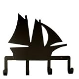 VWI KH-12 Ship Silhouette Wrought Iron Key Holder Powder Metal Coated