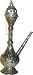 White Metal Hukah, Replica of Asian Pipe Used for Smoking Tobacco.