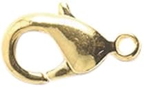 Shipwreck Beads Lead Free Zinc Alloy Lobster Clasps, 6 by 12 mm, Gold, 40-Pack
