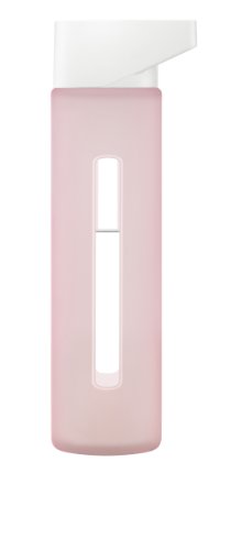 Takeya Modern Glass Water Bottle with Silicone Sleeve, Snow/Ice Pink, 16-Ounce