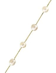 09.00-11.00 Mm White Freshwater Circle Pearl Station Bracelet 14K White 8 Inch 65769