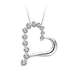 10kt. White Gold, 1/6 ct. tw. Diamond Journey Heart Pendant