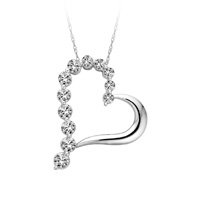 10kt. White Gold, 1 6 ct. tw. Diamond Journey Heart Pendant by Fred Meyer Jewelers