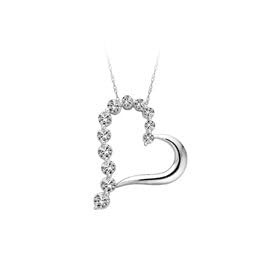 1 10 ct. tw. Diamond Journey Heart Pendant in 10K White Gold by 