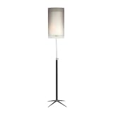 Adesso 48 to 62 In. Black Leather Santa Cruz Floor Lamp
