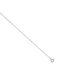 10K White Gold 0.45mm Shiny Box Chain with Spring Ring Clasp