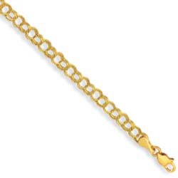 Buy 14k Yellow 3.5 mm Double Link Charm Bracelet - 7.25 Inch by JewelryWeb