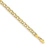 14k Yellow 3.5 mm Double Link Charm Bracelet - 7.25 Inch