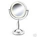 Homedics 10-Inch 7x/1x Illuminated Makeup Artist Studio Chrome Mirror M-10042