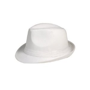 (WHITE) Michael Jackson 100% Cotton Solid Fedora by Private Island (White)