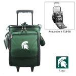 Michigan State Spartans NCAA Avalanche Picnic Cooler on Wheels (Hunter Green) (Embroidered Logo)