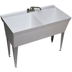 Swanstone Laundry Double Bowl 2FWH White