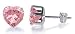 Sterling Silver Pink Cubic Zirconia 5 MM Heart Stud Earrings