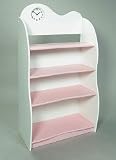 Gift Mark Four Tier Bookcase with Clock, Pink