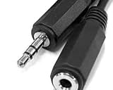 3.5mm Stereo Jack to Socket Headphone Extension Nickel 0.5m 50cm