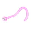 18 Gauge Pink BIOPLAST Gem Nose Ring
