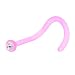18 Gauge Pink Bioplast Gem Nose Ring