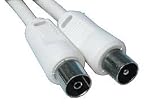 ANTENNA CABLE - Straight coax plug to straight coax socket - Colour: White - Length: 7.5 m