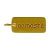 Low price Rectangular NAMASTE Double Sided Engraved Word Charm or Pendant in Gold Vermeil, #8283