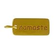 Rectangular NAMASTE Double Sided Engraved Word Charm or Pendant in Gold Vermeil, #8283