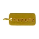Rectangular Namaste Double Sided Engraved Charm or Pendant in Vermeil, #8283