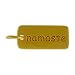 Rectangular NAMASTE Double Sided Engraved Word Charm or Pendant in Gold Vermeil, #8283