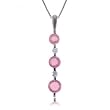 Pink Sapphire and Diamond Journey Pendant in 14 Karat White Gold