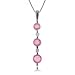 Pink Sapphire and Diamond Journey Pendant in 14 Karat White Gold