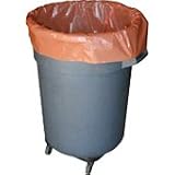 56 Gallon 2 Mil Super Heavy Duty 43" x 47" Orange Trash Bags