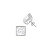 Sterling Silver Square Earrings - Bezel Setting - 5 mm