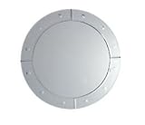 IMAGE OF Whitehaus Large Round Mirror with Decorative Mirrored Trim 45MOB11