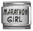 Clearly Charming Marathon Girl Laser Italian Charm Bracelet Link