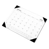 Recycled Monthly 4-Corner Calendar Desk Pad, Ruled, 17x12-1/2, Black HOD0124