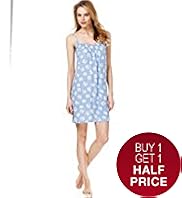 Smocked Scoop Neck Floral Chemise