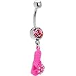 Paradise Pink Summer Sandal Dangle Belly Ring