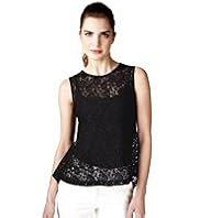 Limited Collection Floral Lace Shell Peplum Top