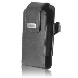 Samsung - Pouch for cellular phone - leather - black