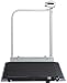 Electronic wheelchair scale with large platform, robust railing and transport castors