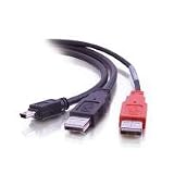 Cables to Go 'Y' Cable - USB cable - 4 pin mini-USB Type B (M) - 4 pin USB Type A, 4 pin USB Type A (power only) (M) - 6 ft ( USB / Hi-Speed USB )