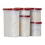 Tupperware Modular Mates Oval Set~Passion Red Seals