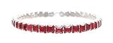 L. Erickson USA Squared Stone Swarovski Stretch Bracelet - Siam Swarovski