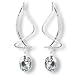 EarspiralTM Earrings 53SCZO SS with Oval Cubic Zirconium (simulated Diamond) (April's Birthstone) Sterling Silver