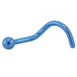 Grade 23 Titanium Light Blue Ball Nose Ring
