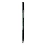 Soft Feel Stick Ball Pen, Black Barrel, Black Ink, Fine Point, 0.30 mm