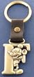Mickey Mouse Letter F Brass Key Chain Disney