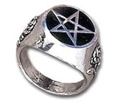Roseus Pentagram Gothic Ring Size 12.5