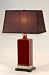 Burgundy Red Ceramic Rectangular Table Lamp with Black Fabric Shade