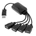 USB Black 4-Port USB 3.0 Hub